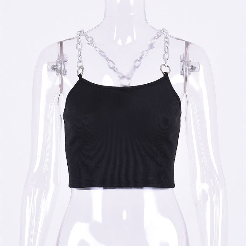 Summer Women's Chain Strap Crop Top Tank Top
