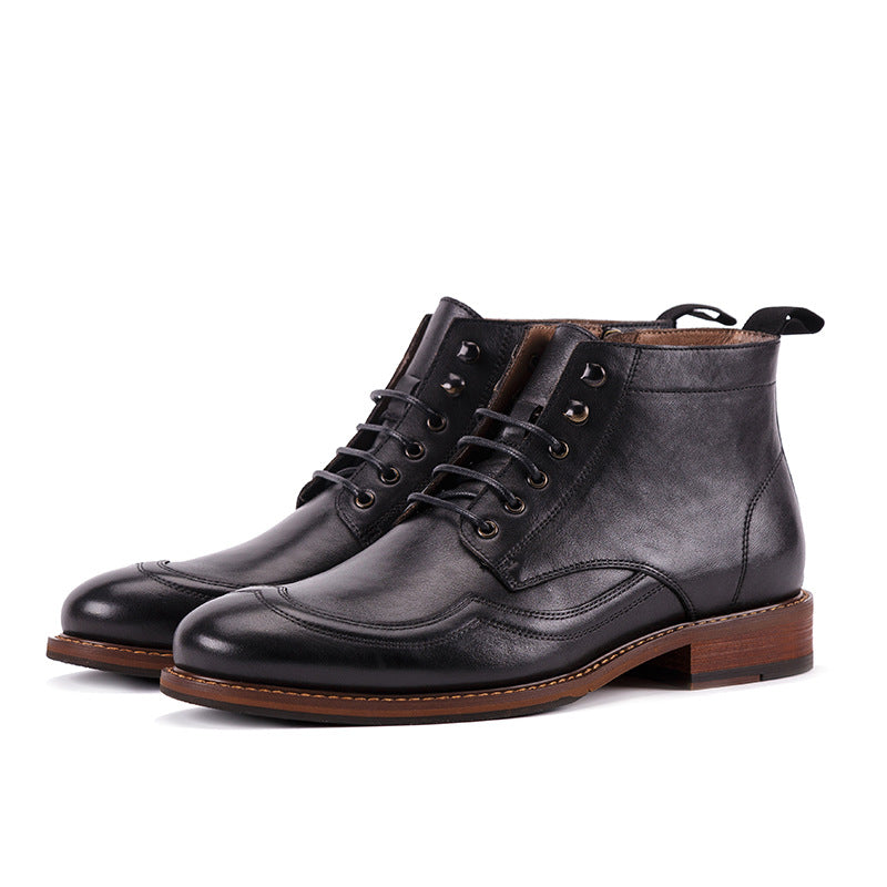 Men's High-top Casual Boots in Top Layer Cowhide