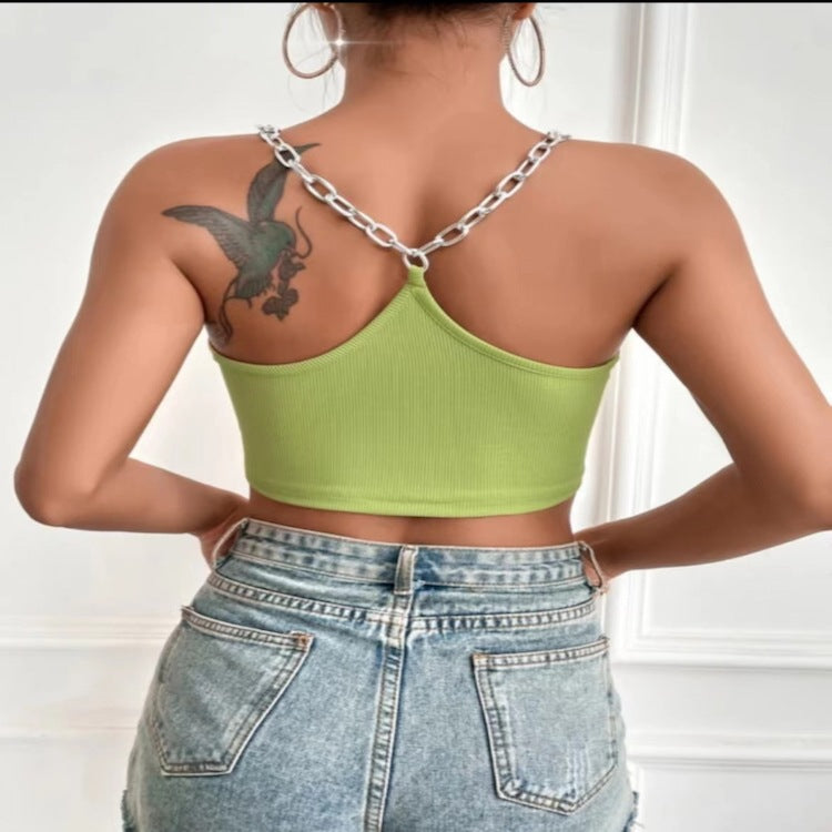 Summer Women's Chain Strap Crop Top Tank Top